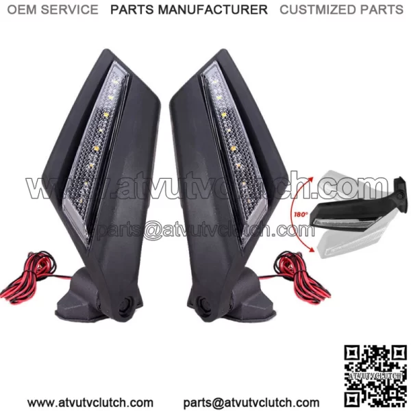 LED Turn Signal Racing Side Mirrors For CAN AM Maverick X3 Max Turbo R 2017-2023 For: More than one vehicle