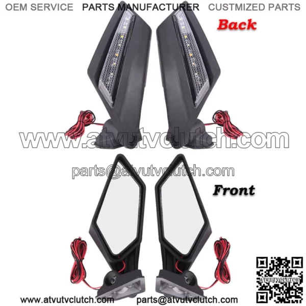 Rear Racing Side Mirrors LED Light For Can Am Maverick X3 Max Turbo R 2017-2023 For: More than one vehicle - Image 2