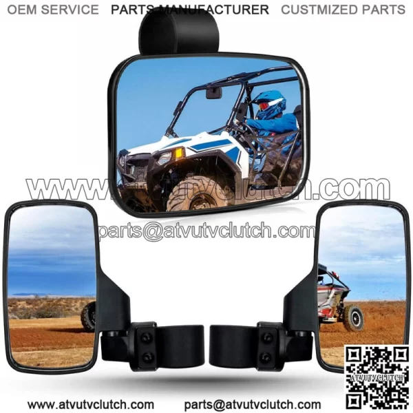 UTV Rear Side View & Center Mirrors For Kawasaki Mule PRO FX FXT DX DXT PRO-MX For: More than one vehicle - Image 2