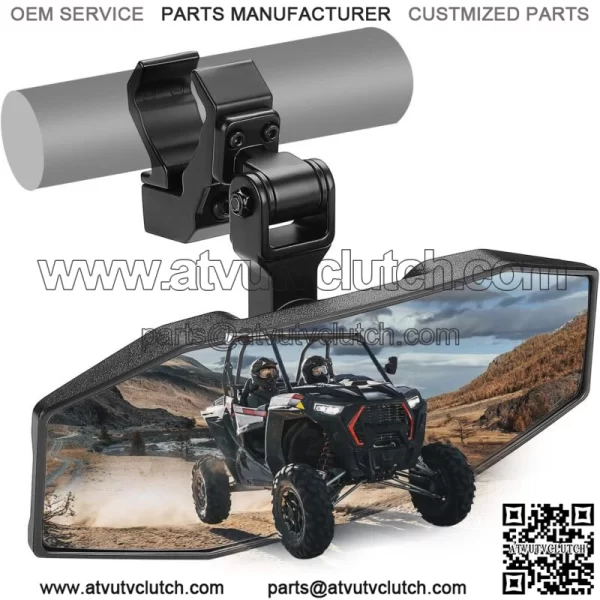 UTV Rear Center View Mirror For 1.5"-2" Polaris RZR Pioneer Talon Kawasaki Teryx For: More than one vehicle