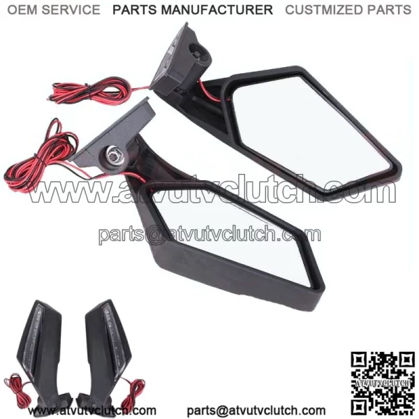 Racing Side Mirrors W/ LED Turn Signal Light For 17-20 Can-Am Maverick X3 Max  For: More than one vehicle