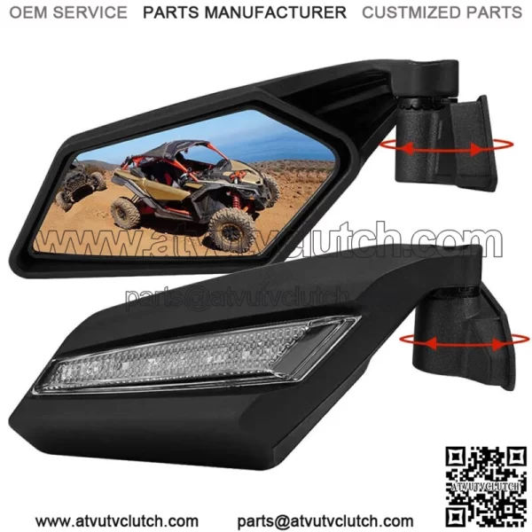 2017-2023 LED Turn Signal UTV Racing Side Mirrors For Can-Am Maverick X3 R / MAX For: More than one vehicle