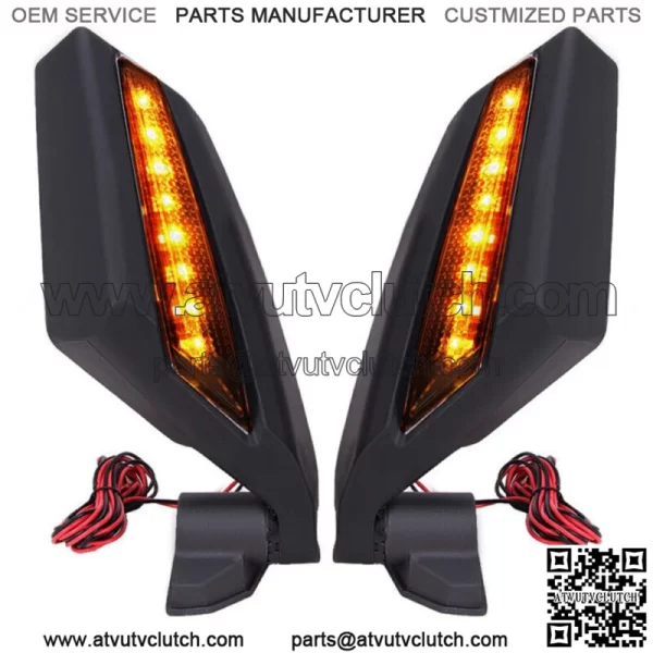 2017-2023 LED Turn Signal UTV Racing Side Mirrors For Can-Am Maverick X3 R / MAX For: More than one vehicle - Image 2