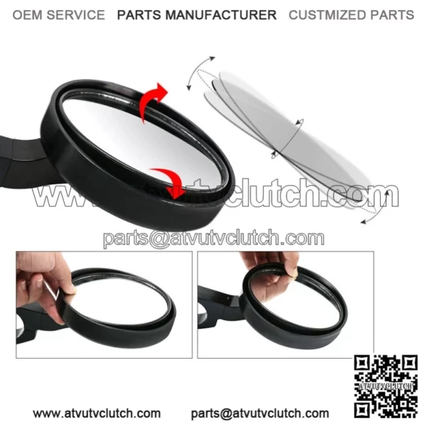 Motor Rear View Side Mirrors Adjustable For 1.75 Inch UTV ATV Bad Boy MTV - Image 3