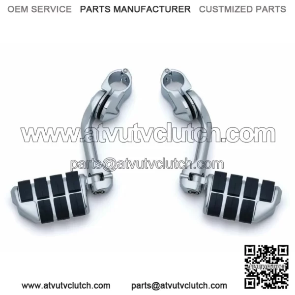 Kuryakyn Chrome 1.25 Engine Guard Long Arm Dually ISO Highway Pegs Harley Honda (For: Harley-Davidson)