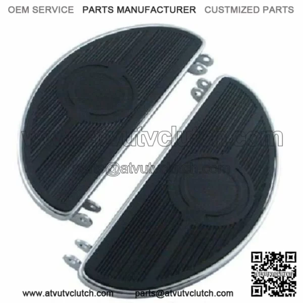 Chrome Old School Replica Bullseye Floorboards Footboard Set Harley Panhead Duo (For: Harley-Davidson)