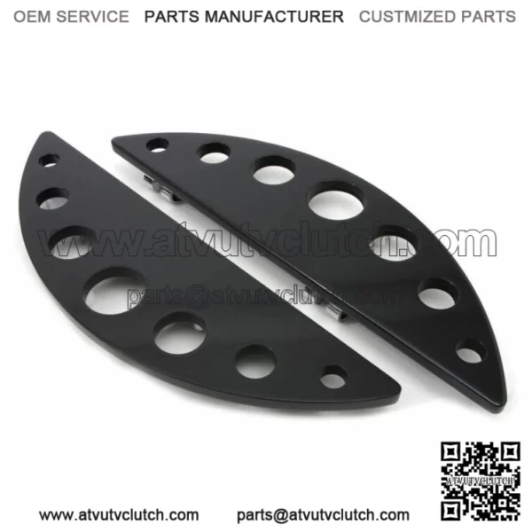 Black Half Moon Holes Driver Floorboards Footboard 80-17 Harley Touring Softail (For: Harley-Davidson)