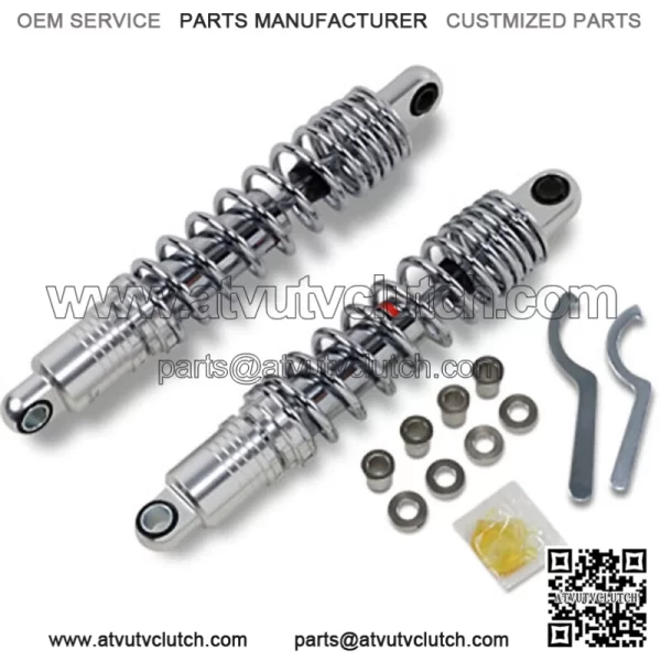 Chrome 11 Rear Coil Shocks Adjustable Harley Sportster XL FXR Nitrogen Gas 86-03 (For: Harley-Davidson)