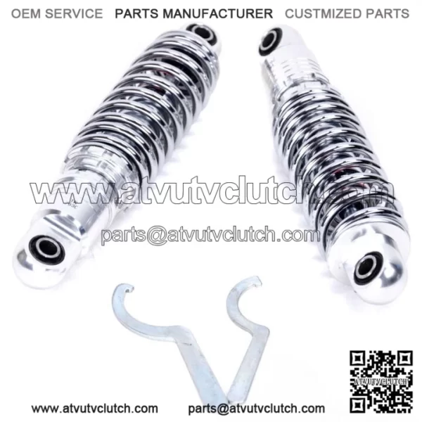 Chrome 11" Rear Coil Overs Shocks Ride Adjustable Harley Touring Nitrogen Gas (For: Harley-Davidson)
