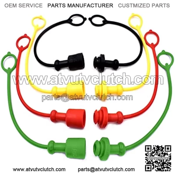 4 Sets- Hydraulic Coupler Fitting Dust Cap & Plug Set ISO 3/8" fits John Deere Tractor Loader 1070 2032 2032R 2038R 2305 2320 2520 2720 3120 3320 3520 3720 H160 H165 H160 H165 300X 320R 400