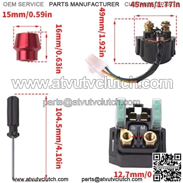 Left Handlebar Control Engine Start Run Off Headlight Switch and Starter Solenoid Relay for Yamaha Wolverine 350 YFM350F Big Bear 350 YFM350F/U Kodiak 400 4WD YFM400F Warrior 350 - Image 2