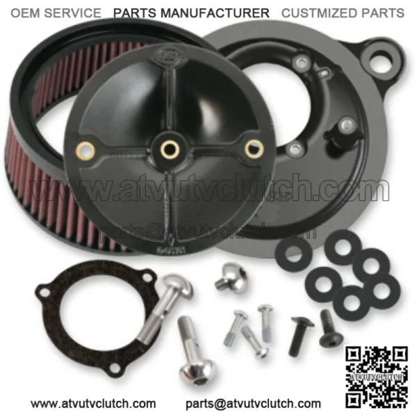 Cycle Stealth Black Air Cleaner Kit Harley Touring 03-17 66mm Throttle Hog (For: Harley-Davidson)