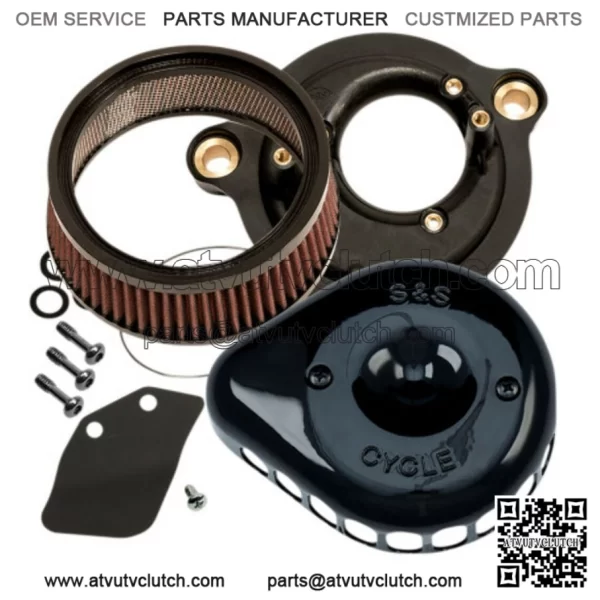 Gloss Black Stealth Mini Tear Drop Air Cleaner Filter Cover Kit Harley M8 (For: Harley-Davidson)