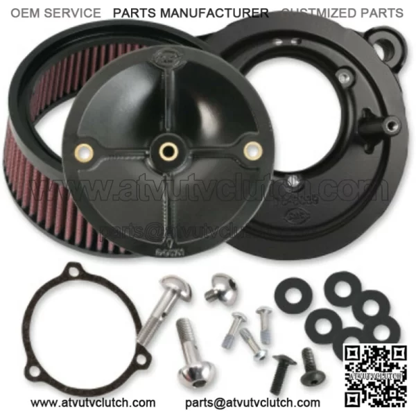 Cycle Stealth Black Air Cleaner Kit Harley Touring 08-17 58MM Throttle Hog (For: Harley-Davidson)