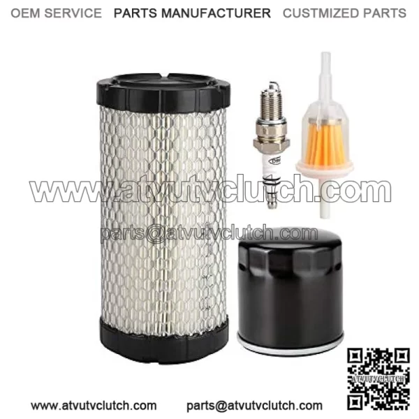 Golf Cart Tune Up Kit for EZGO RXV 2008-up & EZGO TXT 2010-up Gas Carts w/ 4 Cycle Kawasaki Motor, Air Filter 28463-G01, Fuel Filter 72084-G01, Oil Filter 607454, Spark Plug 607462
