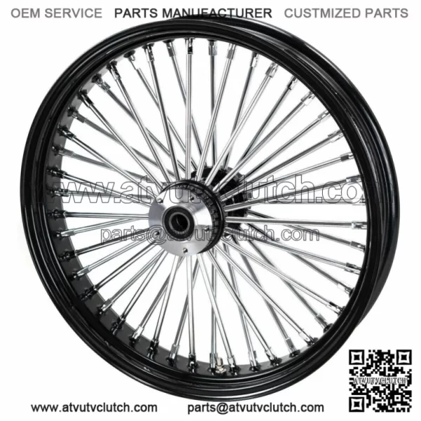 21 3.5 46 Black Fat Spoke Front Wheel Rim Single Disc Harley Softail Touring 07+ (For: Harley-Davidson)