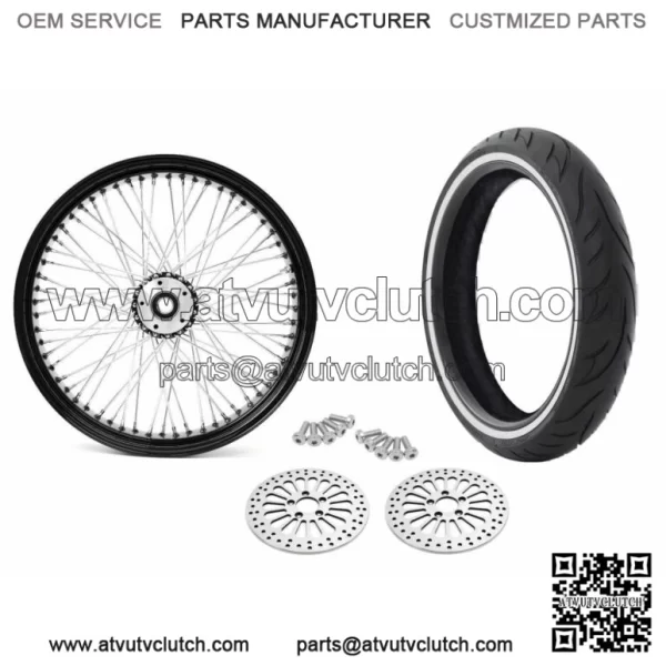 21 3.5 60 Black Spoke Front Wheel Black Tire Harley Touring Package 00-07 DD WW (For: Harley-Davidson)