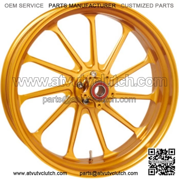 Performance Machine 21 3.5 Gold Assault Front Dual Wheel Rim Harley Touring 14+ (For: Harley-Davidson)