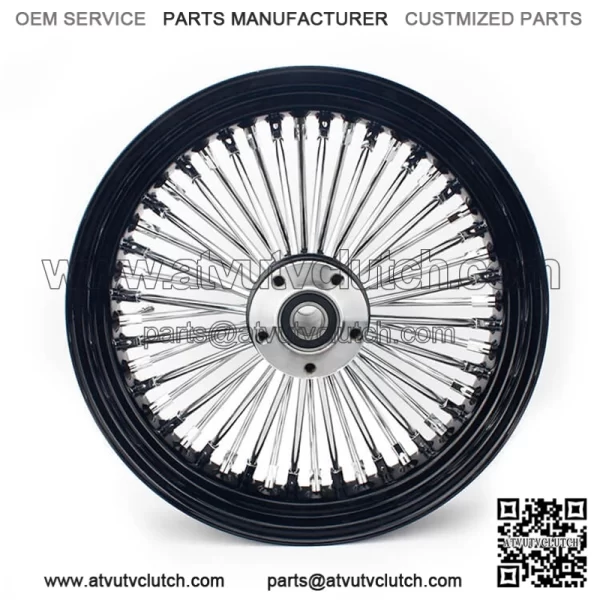 Spoke Tubeless Black Front Single Disc Wheel for Harley - Image 2