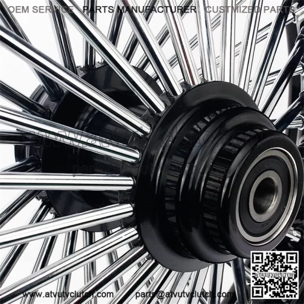 Spoke Tubeless Black Front Single Disc Wheel for Harley - Image 3