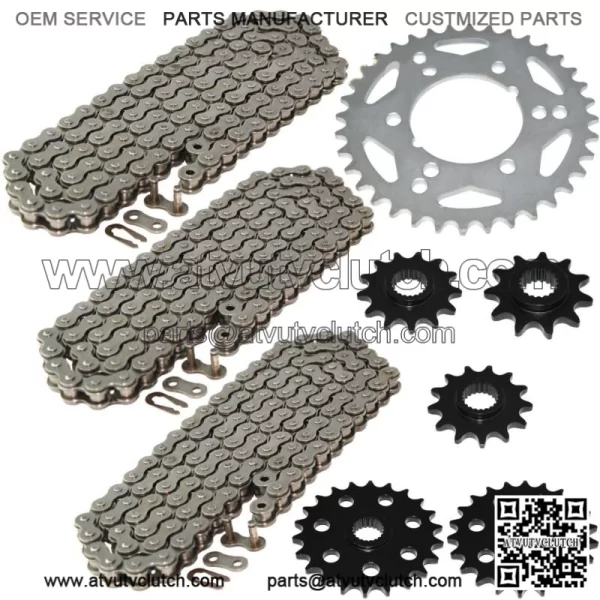 Drive Chain & Sprockets Kit for Polaris Sportsman 400 4X4 1994 1995 1996 (For: Polaris)