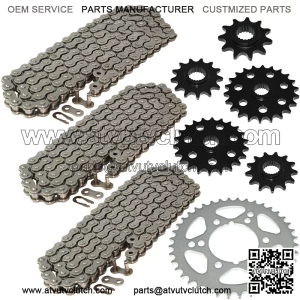 Drive Chain & Sprockets Kit for Polaris Xplorer 300 4X4 1996 1997 1998 1999 (For: Polaris)