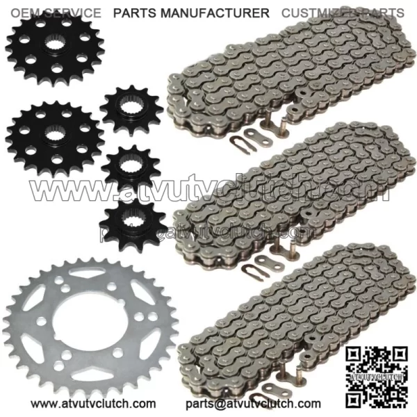 Drive Chain & Sprockets Kit for Polaris Magnum 425 4X4 1995 1996 1997 1998 (For: Polaris)