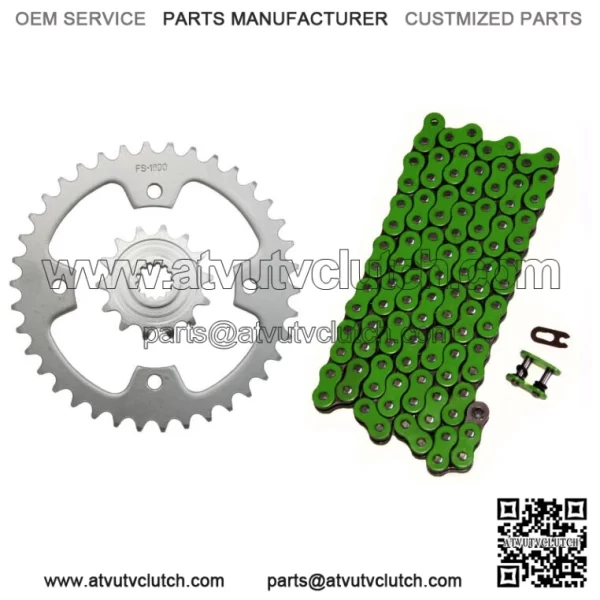 Green 520x94 O-Ring Drive Chain & 14/38 Sprockets 2008-2014 for Kawasaki KFX450R
