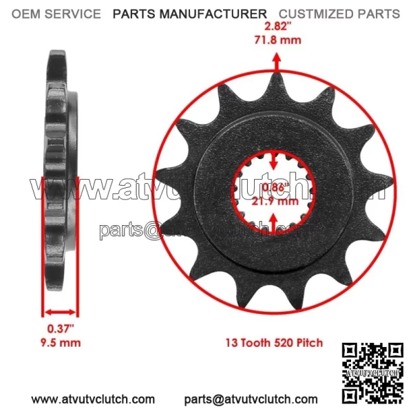 Front & Rear Sprockets Kit for Honda TRX450R TRX450ER 2006-2014 (For: Honda) - Image 2