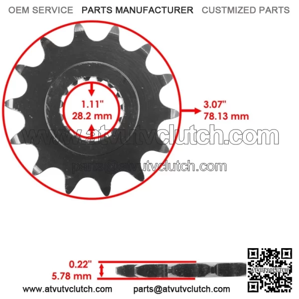 Front Drive Chain Sprocket for Yamaha 700 Raptor YFM700/R/GE/SE 2006-2023 (For: Yamaha Raptor 700) - Image 2