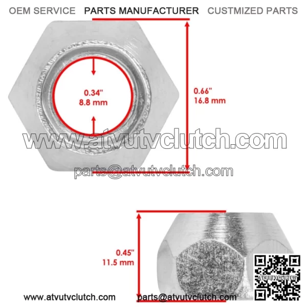 0423-408 Wheel Lug Nut For Arctic Cat 250 300 366 400 425 450 500 550 650 700 - Image 2