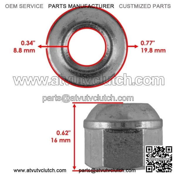 Front / Rear Wheel Nut for Honda FourTrax 300 1988-1997 / 90314-VM0-771 - Image 2