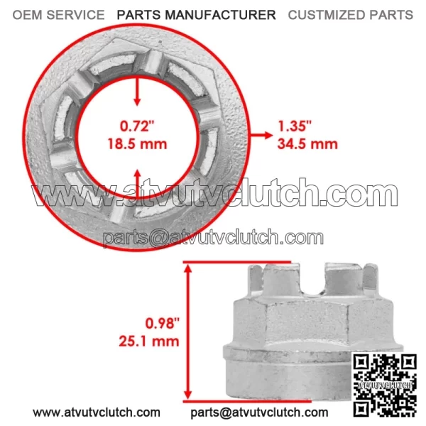 92210-1381 Rear Axle Castle Nut For Kawasaki Brute Force 750 2005-2023 - Image 2