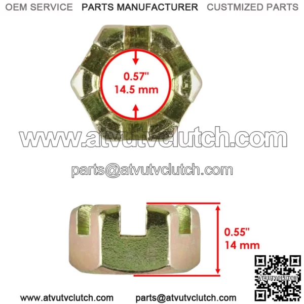 2 Front Axle Castle Nut For Polaris Sportsman 800 4x4 6x6 2005 2006 2007 - 2014 For: Polaris Sportsman 800 - Image 2