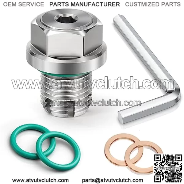 M14.1-1.25 x 15mm Oversize Piggyback Oil Drain Plug, Stainless Steel Self Tapping Oil Pan Thread Repair Kit
