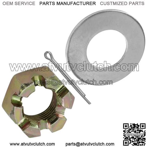Front Axle Castle Nut w/Washer & Pin For Polaris Sportsman X2 570 2018-2019 For: Polaris Sportsman 570