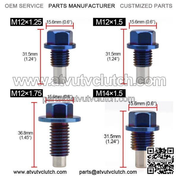 Titanium alloy oil pan screw M12*1.25 - Image 2