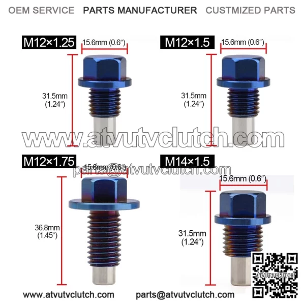 Titanium alloy oil pan screw M12*1.5 - Image 2