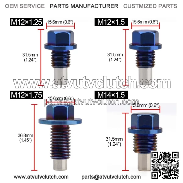 Titanium alloy oil pan screw M14*1.5 - Image 2