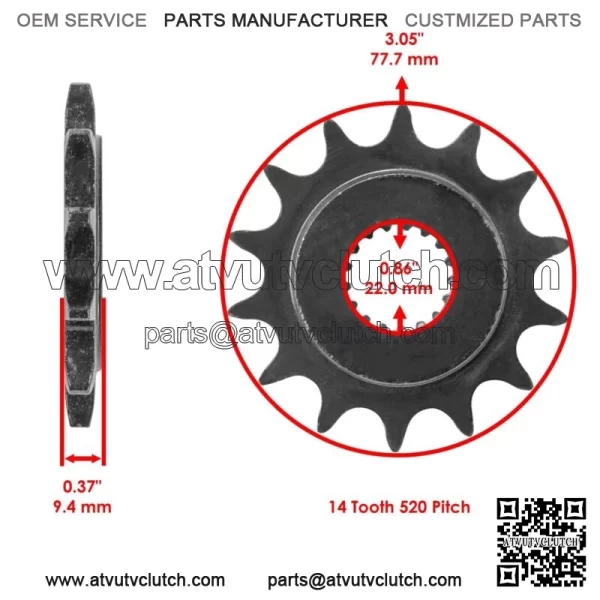 Red O-Ring Drive Chain & Sprockets Kit for Honda TRX450R Sportrax 450 2004 2005 (For: Honda) - Image 3