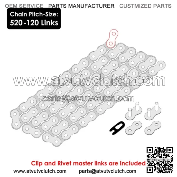 Orange Drive Chain for Honda TRX450ER Electric Start 2006-2014 (For: Honda) - Image 2