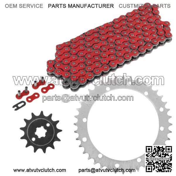 Red Drive Chain And Sprockets Kit for Yamaha Blaster 200 YFS200 1988-2006 (For: Yamaha YFS200)
