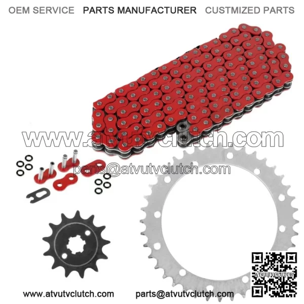 Red O-Ring Drive Chain & Sprockets Kit for Yamaha Blaster 200 YFS200 1988-2006 (For: Yamaha YFS200)