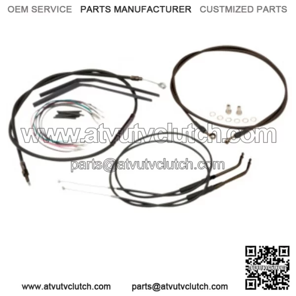 Burly 16" Black Vinyl Handlebar Cables Complete Kit ABS Softail Harley 11-14 (For: Harley-Davidson)