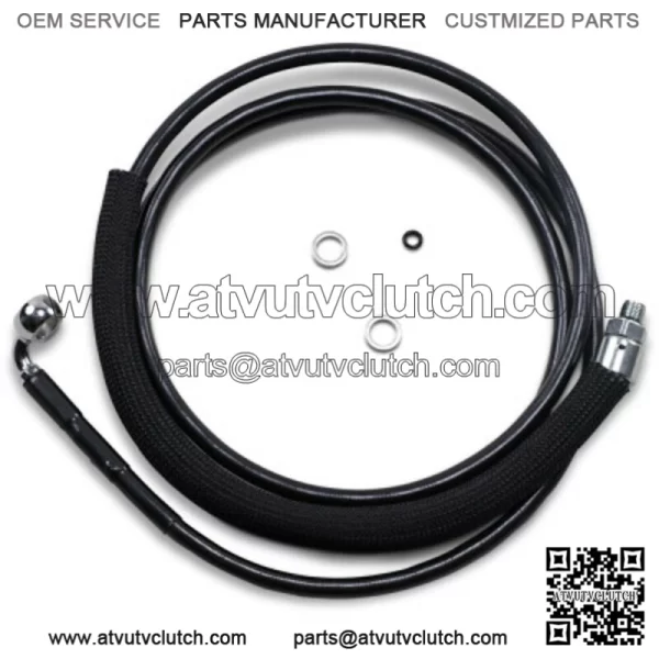 76 1/8 Black Vinyl +6 Extended Hydraulic Clutch Cable Harley Touring 15-16 FLTRX (For: Harley-Davidson)