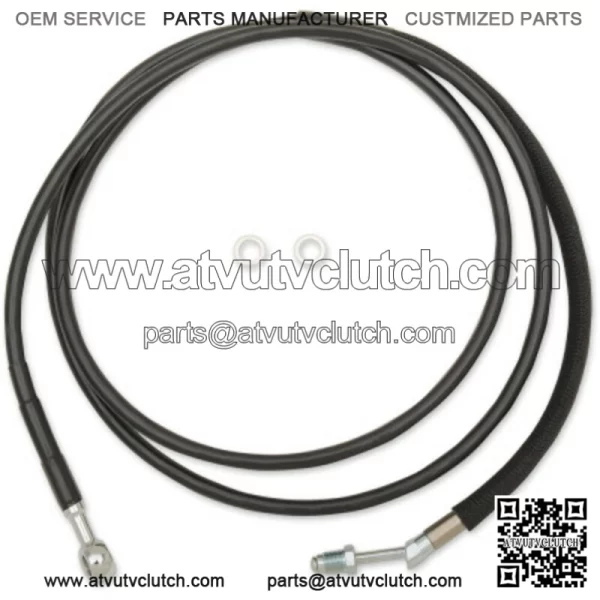 76 1/8" Black Vinyl +4 Extended Hydraulic Clutch Cable Harley Touring FLH 17+ (For: Harley-Davidson)