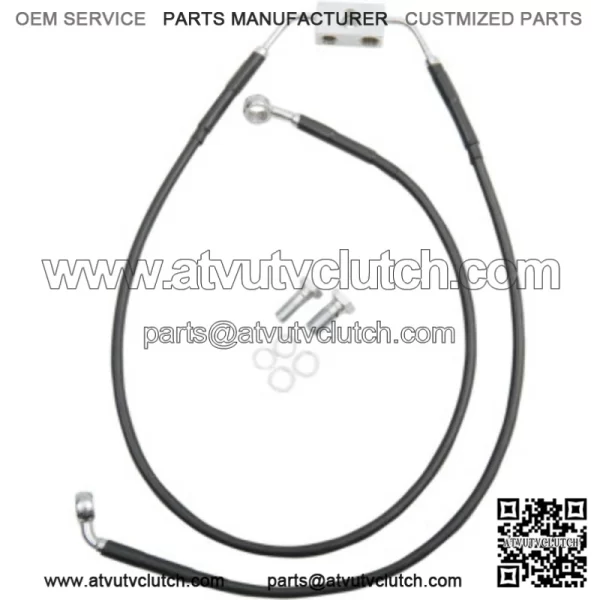 +4" Extended Length Black Vinyl Upper Lower Brake Line Kit Harley Dyna 12-17 ABS (For: Harley-Davidson)