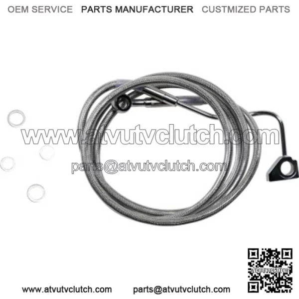74 1/2 +10"  Extended Stainless Steel Upper Brake Line Harley Touring 14+ ABS (For: Harley-Davidson)