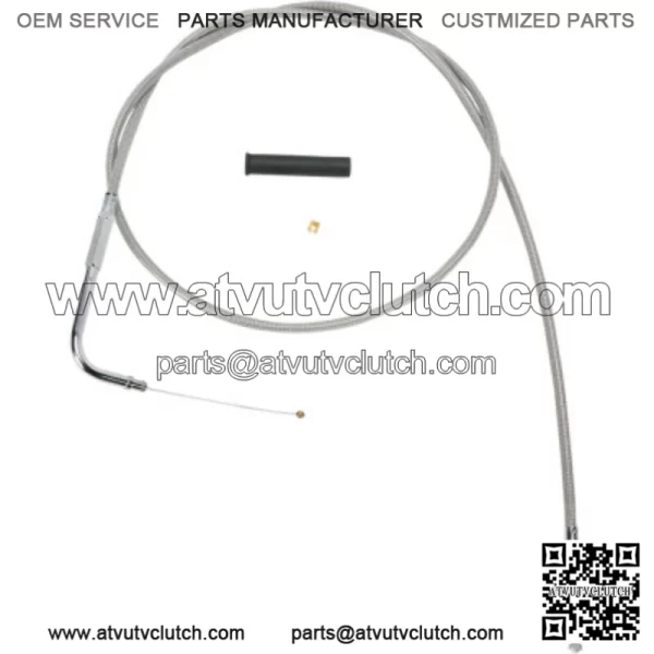 Braided Stainless Throttle Cable 50" 90 Degree 5" Harley 96-17 Big Twin Cam XL (For: Harley-Davidson)