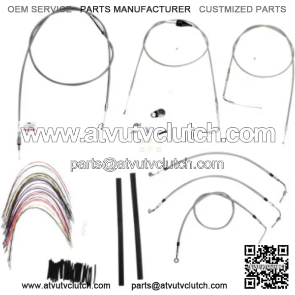 Burly 14" Stainless Handlebar Wiring Installation Cables Touring Harley 02-06 (For: Harley-Davidson)